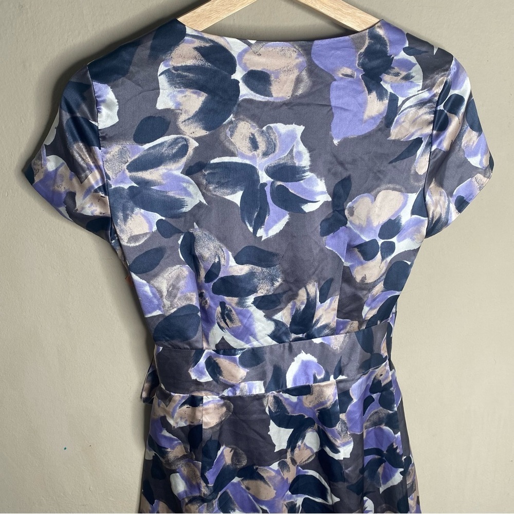 Banana Republic Short Sleeve Silk Dress Retro Pattern Size 0 Petite - Picture 5 of 16